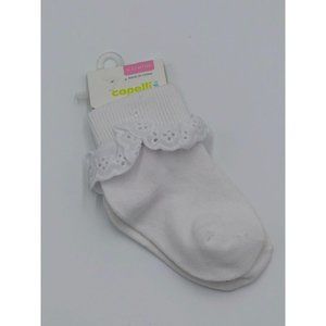 Capelli Kids Girl Children Solid White Crew Socks
